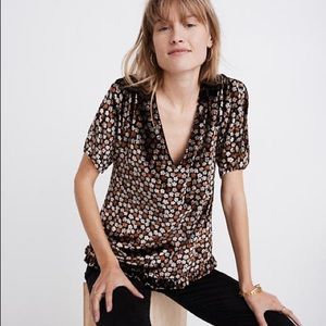 Madewell Velvet Tulip Sleeve Top